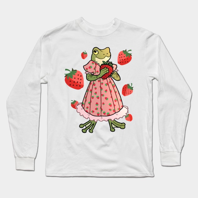 Strawberry Frog Long Sleeve T-Shirt by gaypompeii